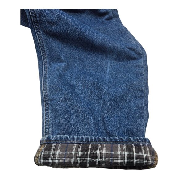 Carhartt B172 DST Jeans Mens 44x30 Blue Flannel Lined Relaxed Fit Workwear - Picture 7 of 10